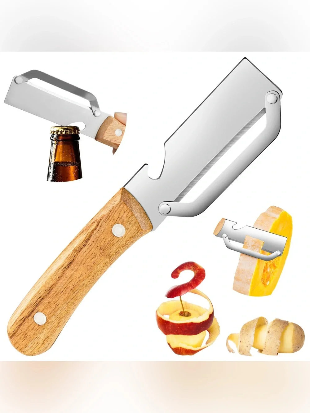 Multifunctional Vegetable Peeler, 2-In-1 With Bottle Opener